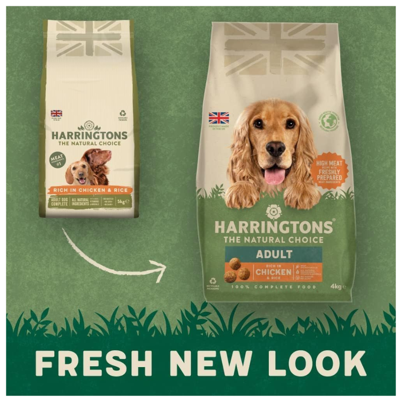 Harringtons Complete Dry Adult Dog Food Chicken & Veg 4kg (Pack of 3)